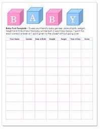 Guess the date, time, weight, eyes and hair colour game sheets. Worddraw Com Free Baby Pool Template For Microsoft Word Baby Pool Baby Shower Templates Free Baby Stuff