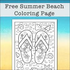 Print out these summer fun coloring pages.add them to your summer activities, save them for a rainy day, or bind them for a summer road trip activity.either way, your kids will love each and every page. Summer Beach Flip Flop Coloring Page Free Printable