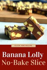 Banana Lolly No Bake Slice Recipe No Bake Slices Food Processor Recipes Slices Recipes