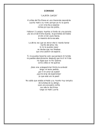 A orillas de rió bravo, en una hacienda escondida, laurita mato a su novio por que, ya no la quería y con otra iba. Antologia Cuento Corrido Leyenda Descripcion