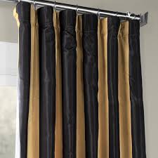 Black And Gold Pattern Curtains Regency Black Gold Designer Striped Faux Silk Curtain Faux Silk Curtains Silk Curtains Curtains