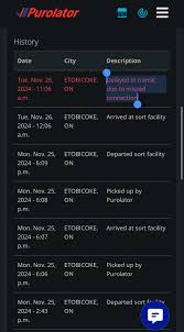 Monitor been Delayed in transit due to missed connection for a week : r purolator