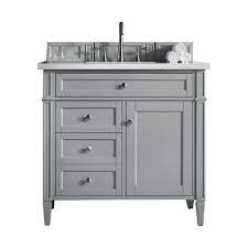 We do have some grey tile samples but i hesitate since the entire downstairs is painted mindful grey. James Martin Brittany 35 W X 23 D Urban Gray Bathroom Vanity Cabinet At Menards