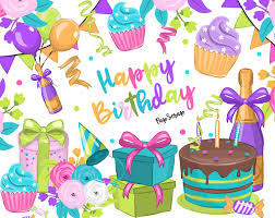 Happy Birthday Clip Art Birthday Clipart Birthday Party | Etsy
