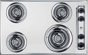 Discussion starter · #6 · aug 28, 2012. Summit Zel05 30 Inch Electric Cooktop With 4 Coil Elements Porcelain Enamel Surface 8 Inch Burner Three 6 Inch Burners Chrome Drip Bowls Push To Turn Controls Recessed Top 230v Operation And Ul Safety Listed Chrome