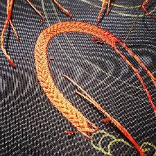 日本刺繍 京繍 本組繍 モアレ柄との戦い 視点合わない日々 japaniseembroider 刺繍フープ 日本刺繍 刺繍