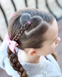 Heart Hair Part With Braid Kids Hairstyles Valentine Hair Girl Hair Dos