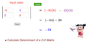 You can input only integer numbers or fractions in this online calculator. Calculate Determinant Of 2x2 Matrix Geogebra