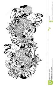 Black And White Koi Fish Tattoo With Flowers What You Think Black Koi Fish Japanese Fish Tattoo Fish Vector