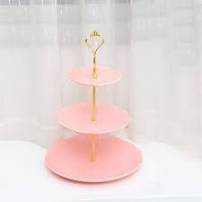 Choose from a glass 3 tier cake stand, a covered 3 tier cake stand and more at macy's. 3 Tier Pink Round Ceramic Cupcake Stand