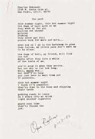 Charles Bukowski Manuscript Charles Bukowski Poems Bukowski Charles Bukowski