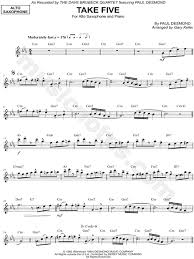 The Dave Brubeck Quartet Take Five Alto Saxophone Sheet Music Alto Saxophone Solo In C Minor Download Print Saxophone Sheet Music Alto Saxophone Sheet Music Alto Sax Sheet Music