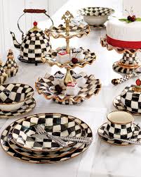 Black And White Checkered Tea Kettle Mackenzie Childs Courtly Check Tiered Server Mackenzie Childs Courtly Check Tea Party