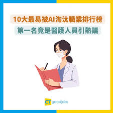 10大最易被AI淘汰職業排行榜並非危言聳聽！第一名竟是醫護人員引熱議