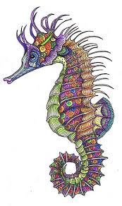 Sea Horse Seahorse Art Zentangle Art Tangle Art