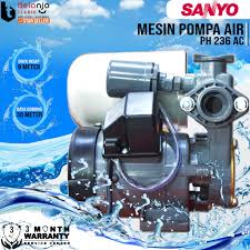7 meter, kapasitas maks : Sanyo Mesin Pompa Air Ph 236 Ac Otomatis 200 Watt 9 Meter Ph236ac Shopee Indonesia