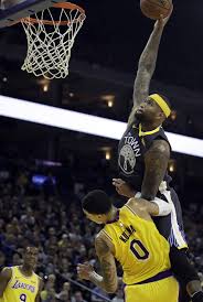 This dunk has several layers to it, though. Barber Demarcus Cousins Dunks Warriors To 115 101 Win Over Lakers