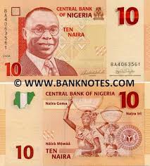 Nigeria 10 Naira 2006 Bank Notes Paper Currency Paper Money