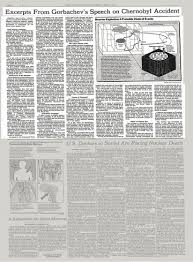 Chernobyl explosion occurred at night during tests. Excerpts From Gorbachev S Speech On Chernobyl Accident The New York Times
