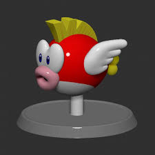 Mario Cheep Cheep Fish Based 3D Принт Модель in Статуэтки 3DExport