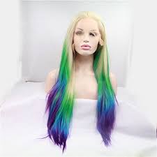 They are here to give you some inspiration and make your choice of a hairstyle simpler. Heat Resistant Fiber Hair Mermaid Blonde Ombre Blue Green To Purple Straight Synthetic Lace Front Wig For Women Silk Long Hair Amazon In Beauty