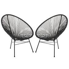 Black And White Patio Chairs Walmart Joseph Allen Home Handmade Acapulco Basket Lounge Chair Set Of 2 Walmart Com Metal Patio Furniture Patio Furnishings Outdoor Patio Decor