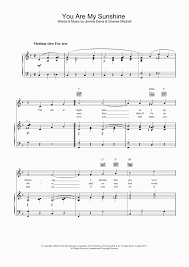 Solo part sheet music by : You Are My Sunshine Piano Sheet Music Onlinepianist