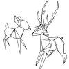 Modern geometry wolf design tattoo vector image. 1