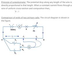 State The Principle Of Potentiometer Draw A Circuit Diagram Used To Compare The Emf Of Two Primary Brainly In