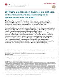 Pdf 2019 Esc Guidelines On Diabetes Pre Diabetes And Cardiovascular Diseases Developed In Collaboration With The Easd