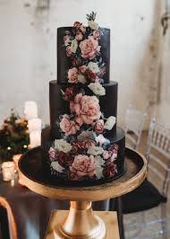 Black And Green Wedding Cake Black Wedding Cake Moody Wedding Decor Wedding Cakes With Flowers Black Wedding Cakes