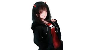 She is short, looks like a kid, and acts like a kid, but she is a goddess. 5093103 Red Eyes Glasses Short Hair Girl Original Anime Black Hair Anime Wallpaper Cool Wallpapers For Me