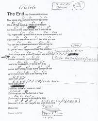 The End My Chemical Romance Guitar Chord Chart Guitar Chord Chart My Chemical Romance Guitar Chords