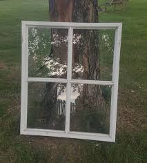 vintage old wood window frame four 4 pane french country