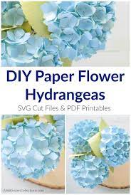 Diy Paper Hydrangea Flowers Templates And Tutorial Paper Flower Tutorial Paper Flowers Diy Diy Paper