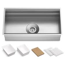 Accessible bathrooms are designed to accommodate people with physical disabilities, allowing wheelchair users a safer and easier way to bathe, groom and use the toilet. Kohler K 5540 Na Stainless Steel Prolific 33 Workstation Single Basin Undermount Kitchen Sink With Silent Shield Technology And Accessories Included Faucetdirect Com