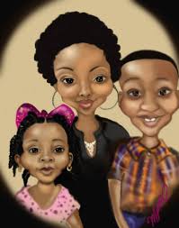 I drew a caricature of my lil sister and family