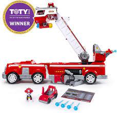 Amazon Com Paw Patrol Ultimate Rescue Fire Truck With Extendable 2 Foot Tall Ladder Ages 3 And Up Toys Games