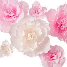 Stay well, stay safe, stay healthy! Amazon Com Handcrafted Flowers Large Crepe Paper Flowers Pink And White Flower Set Of 6 For Wedding Backdrop Baby Nursery Home Decor Birthday Party Photo Backdrop Nursery Wall Archway Decor Event Decorations Home Kitchen