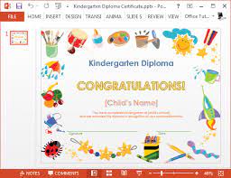 The graduation part of preschool templates is always an important one. Kindergarten Diploma Certificate Powerpoint Template Fppt