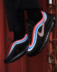 Nike Air Max 97 Mens Black And Blue Take An On Foot Look At The Upcoming Nike Air Max 97 Neon Seoul Will You Be Attempting To Pickup T Nike Shoes Air Max Nike Air Max 97 Sneakers Men Fashion