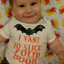 I Vant to Suck Your Boob Vampire Baby Onesie Bodysuit Fall Halloween Boy  Girl Unisex Shower Gift