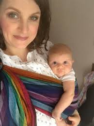 Ring slings are a great way to let little babies 'see out' without a  forward facing carrier. Arie Gabriel is 12 weeks, and is in a semi forward  seated position