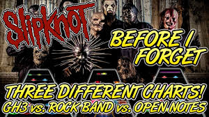 Slipknot Before I Forget Played Three Ways Guitar Hero 3 Vs Rock Band Vs Open Notes