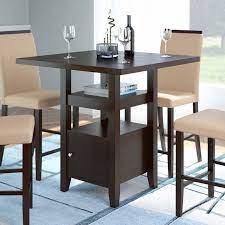 Awqm bar table and chairs set industrial counter height pub table with 4 chairs bar table set 5 pieces dining table set home kitchen breakfast table, rustic brown. Corliving Bistro Counter Height Dining Table With Cabinet Cappuccino Www Hayneedle Com Counter Height Dining Table Pub Table Sets Dining Table