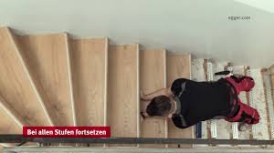 Jahre des stetigen gebrauchs hinterlassen ihre spuren auf der treppe. Treppenrenovierung Mit Laminat Egger Pro Treppensystem Youtube