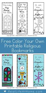 free color your own printable religious bookmarks for children and adults