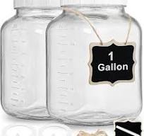2 Pack Wide Mouth 1 Gallon Clear Glass Jar with Lid, Heavy Duty Airtight  Screw Lid with Silicone Gasket - Large Mason Jar with 2 Scale Mark for ...