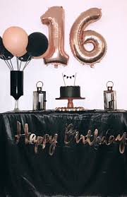 18th Birthday Theme Black And Gold Party Decorations Black And Rose Gold Sweet Sixteen Party Decor Sweet16partyideas Sweet16 Swee Gold Birthday Party Decorations Rose Gold Party Decor 16th Birthday Decorations