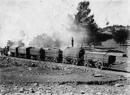 Old Time Lumber Train San Gabriel Mountains Devastation San
